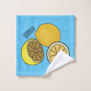Lemon Cartoon Illustration Badhandtuch Set