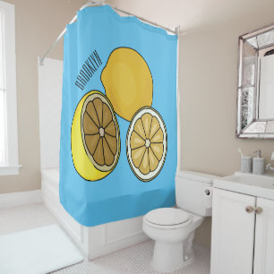 Lemon Cartoon Illustration Duschvorhang