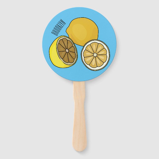 Lemon Cartoon Illustration Fächer (Vorderseite)