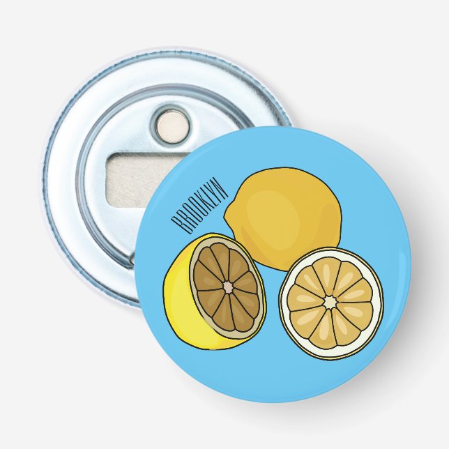 Lemon Cartoon Illustration Flaschenöffner (Vorderseite)