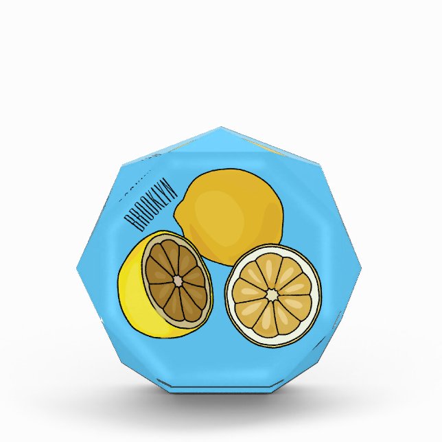 Lemon Cartoon Illustration Fotoblock (Vorderseite)
