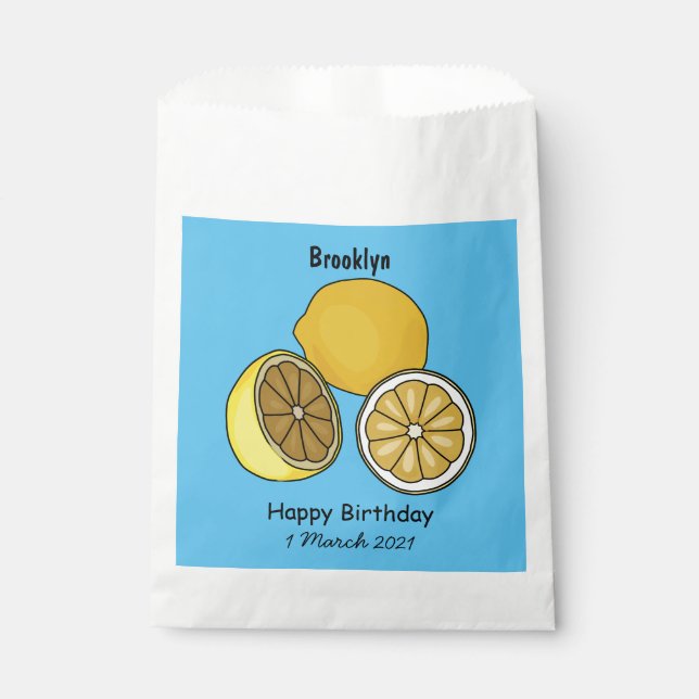 Lemon Cartoon Illustration Geschenktütchen (Vorderseite)