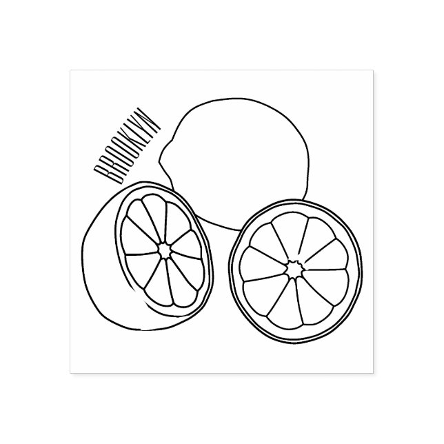 Lemon Cartoon Illustration Gummistempel (Prägung)