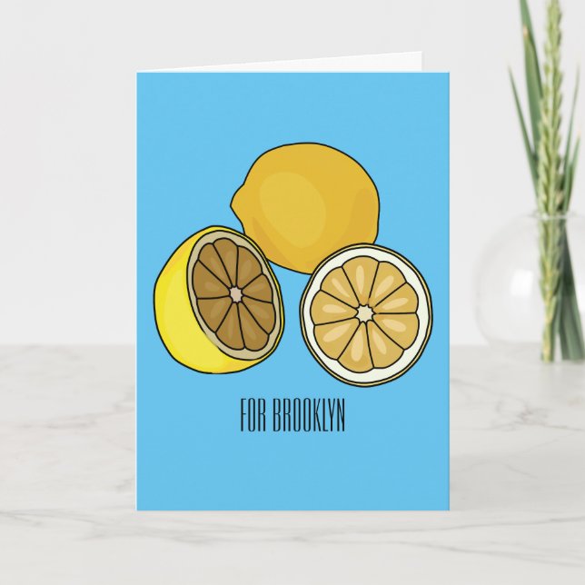 Lemon Cartoon Illustration Karte (Vorderseite)