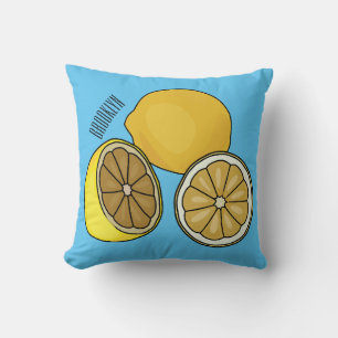 Lemon Cartoon Illustration Kissen