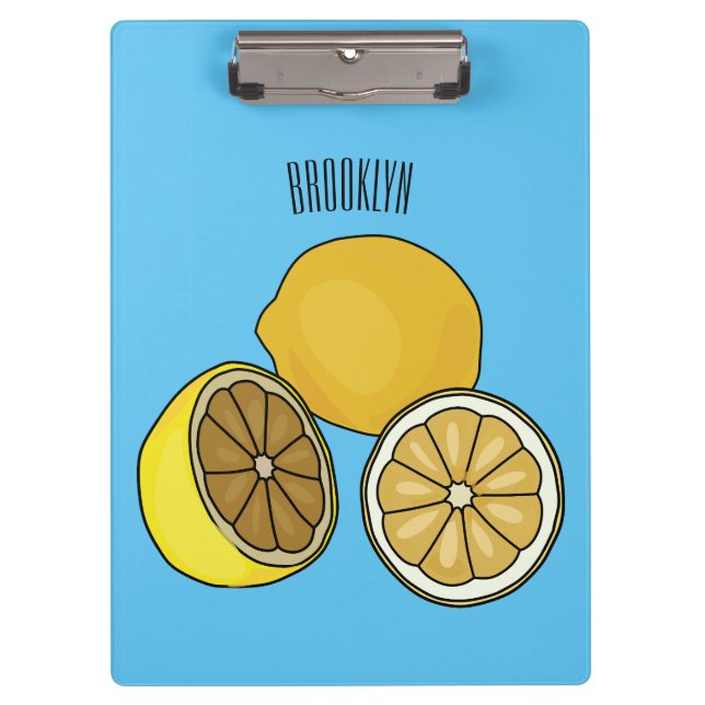 Lemon Cartoon Illustration Klemmbrett (Vorderseite)
