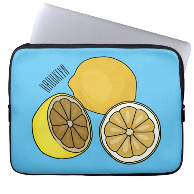 Lemon Cartoon Illustration Laptopschutzhülle (Vorderseite)