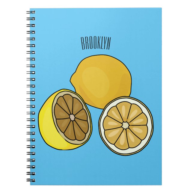 Lemon Cartoon Illustration Notizblock (Vorderseite)
