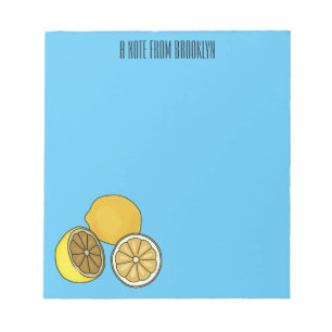 Lemon Cartoon Illustration Notizblock