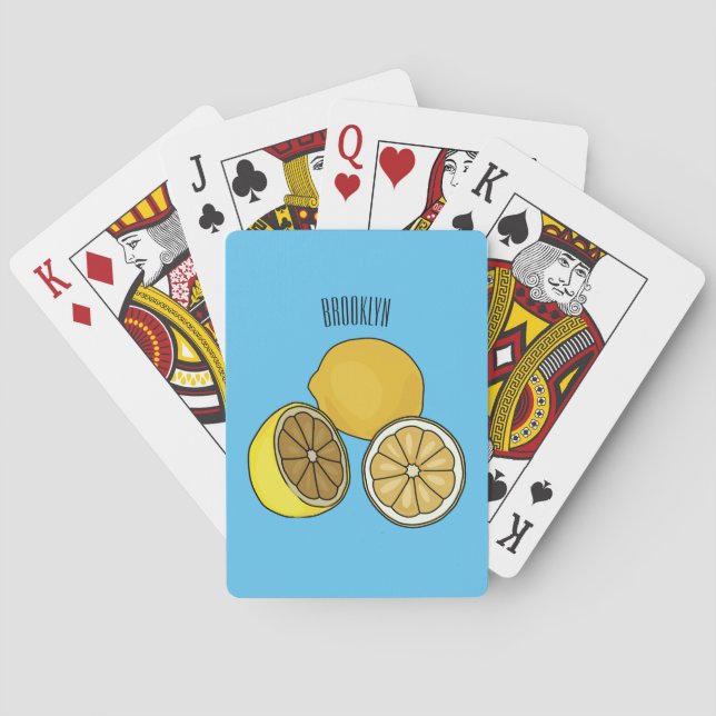 Lemon Cartoon Illustration Spielkarten (Rückseite)