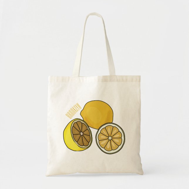 Lemon Cartoon Illustration Tragetasche (Vorne)