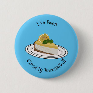 Lemon cheesecake Cartoon Illustration Button