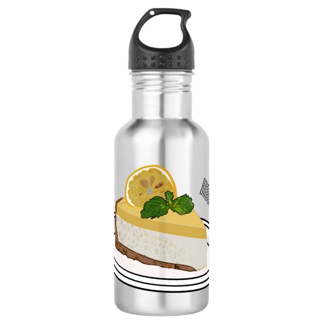 Lemon cheesecake Cartoon Illustration Edelstahlflasche (Vorderseite)