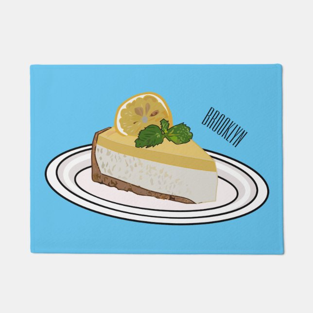 Lemon cheesecake Cartoon Illustration Fußmatte (Vorderseite)
