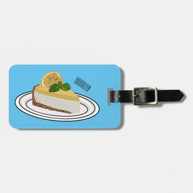 Lemon cheesecake Cartoon Illustration Gepäckanhänger (Vorderseite horizontal)