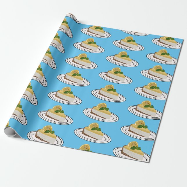 Lemon cheesecake Cartoon Illustration Geschenkpapier (Ungerollt)