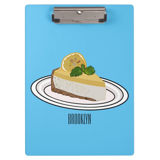Lemon cheesecake Cartoon Illustration Klemmbrett (Vorderseite)
