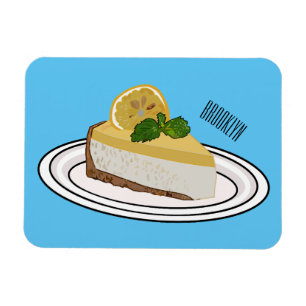 Lemon cheesecake Cartoon Illustration Magnet