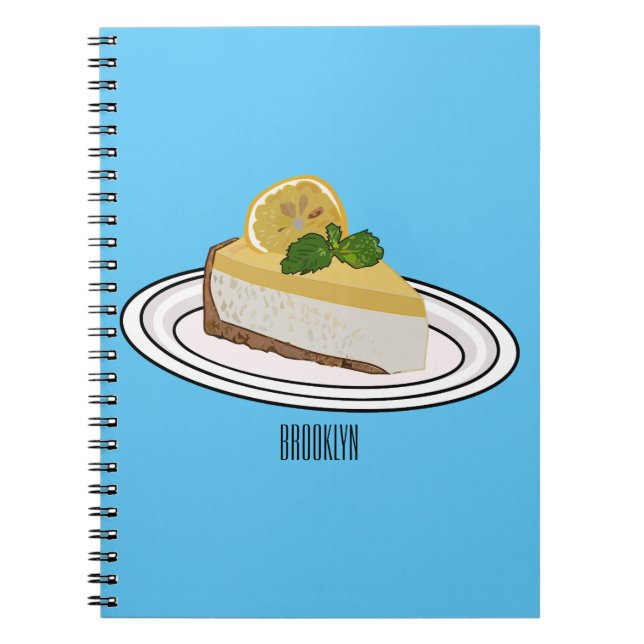 Lemon cheesecake Cartoon Illustration Notizblock (Vorderseite)
