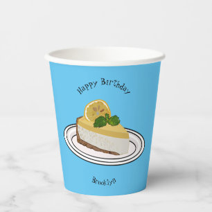 Lemon cheesecake Cartoon Illustration Pappbecher