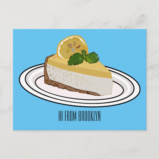 Lemon cheesecake Cartoon Illustration Postkarte (Vorderseite)