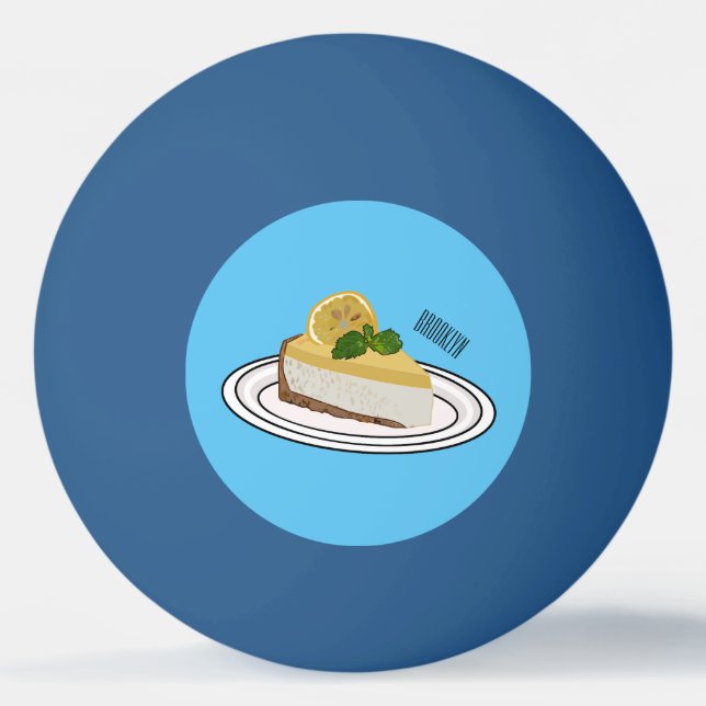 Lemon cheesecake Cartoon Illustration Tischtennisball (Vorderseite)