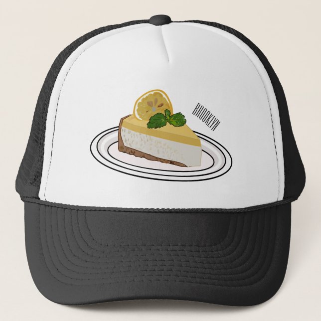 Lemon cheesecake Cartoon Illustration Truckerkappe (Vorderseite)