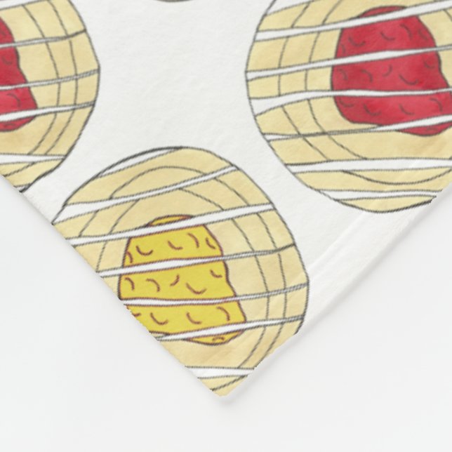 Lemon Cherry Danishs Frühstück süße Konditorei Fleecedecke (Ecke)