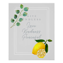 Lemon Chic Gray Glossy Poster