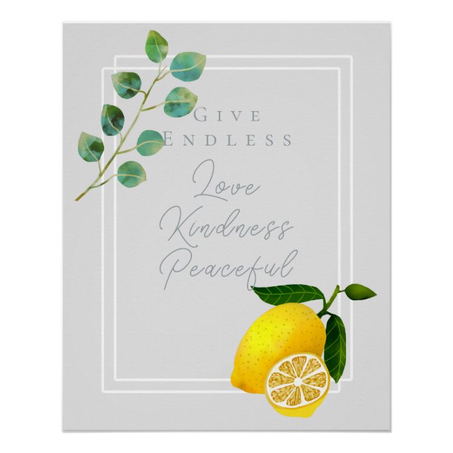 Lemon Chic Gray Glossy Poster (Vorderseite)