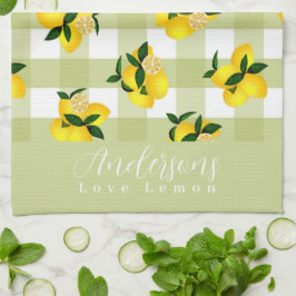 Lemon Chic Green Gingham Geschirrtuch