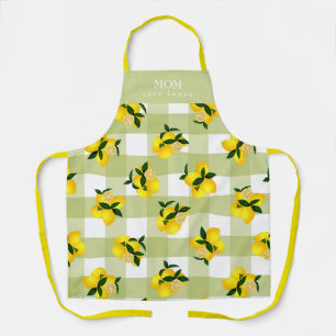 Lemon Chic Green Gingham Schürze