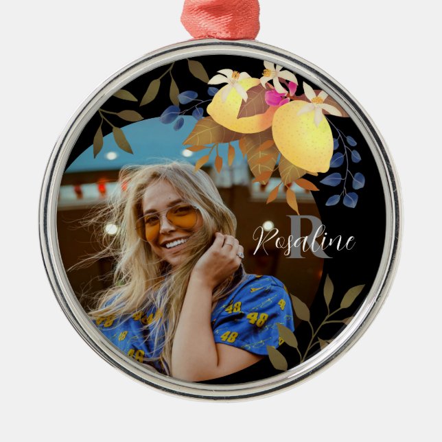 Lemon Chic Monogram Black Ornament (Vorne)