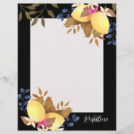 Lemon Chic Monogram Black Paper Sheet
