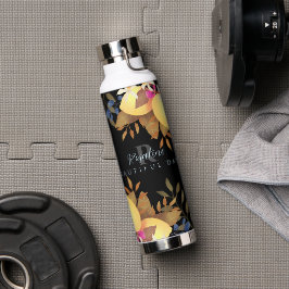 Lemon Chic Monogram Black Trinkflasche