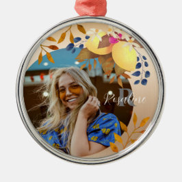 Lemon Chic Monogram Gold Ornament Aus Metall