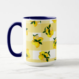 Lemon Chic Yellow Gingham Tasse