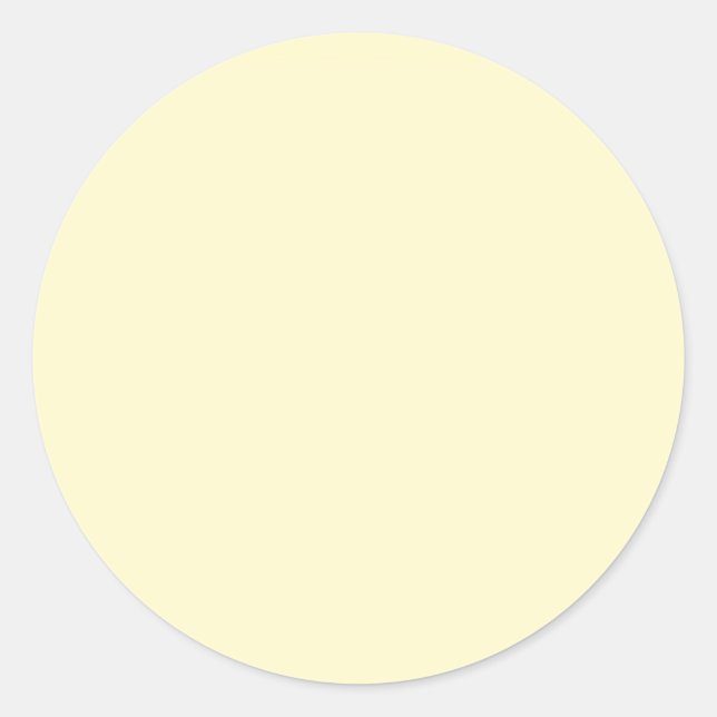 Lemon Chiffon Solid Color Runder Aufkleber (Vorderseite)