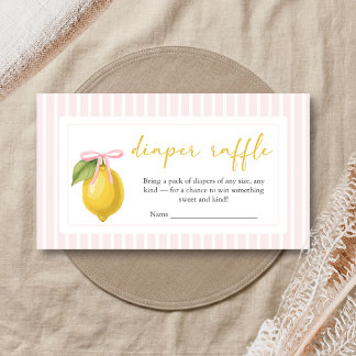 Lemon Ciao Baby Shower Windel-Raffle Begleitkarte