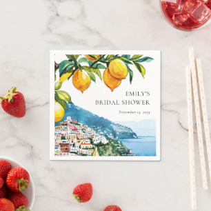 Lemon Citrus Amalfi Küste Brautparty Serviette