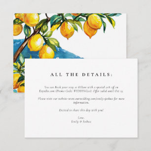 Lemon Citrus Amalfi Küste Hochzeit Begleitkarte