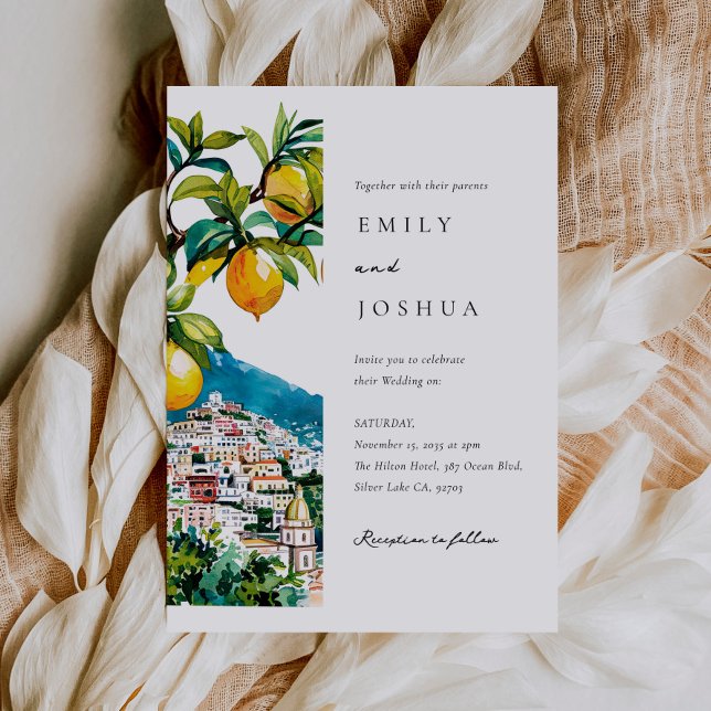 Lemon Citrus Amalfi Küste Italienische Hochzeit Einladung (Von Creator hochgeladen)