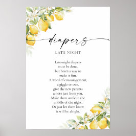 Lemon Citrus Baby Duschdiape Spätnachts Poster