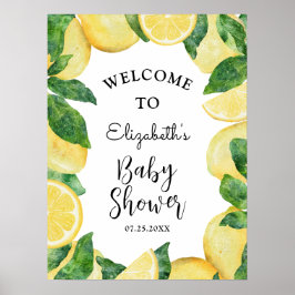 Lemon Citrus Baby Dusche Willkommen Poster