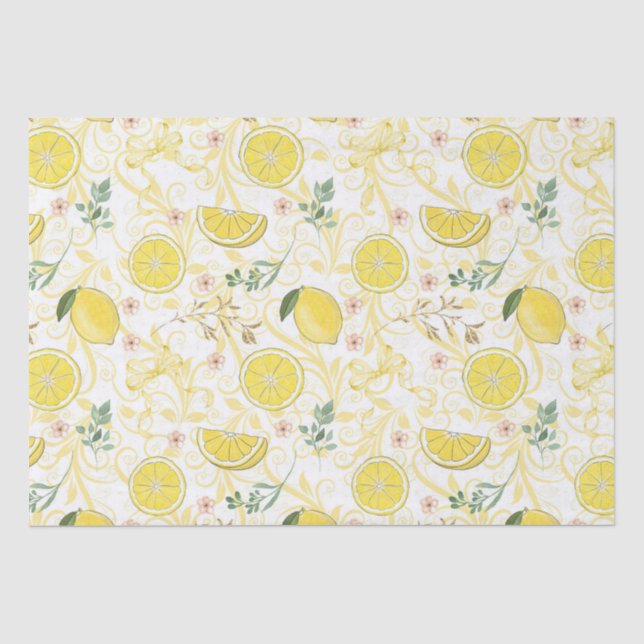 Lemon Citrus Botanical Seidenpapier (Vorderseite)