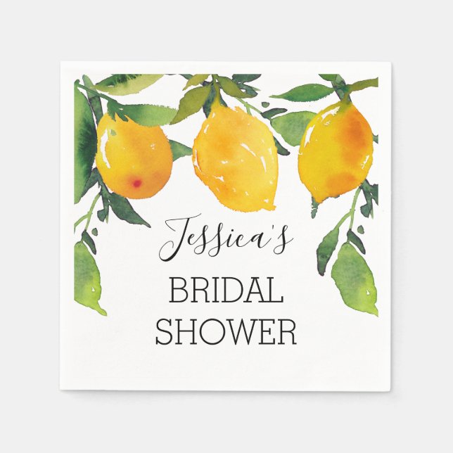 Lemon Citrus Brautparty Napkin Serviette (Vorderseite)