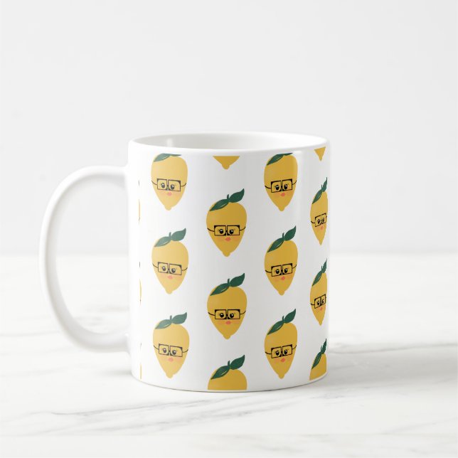 Lemon Citrus Cartoon Pattern Kaffee Tasse (Links)