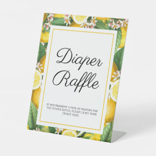 Lemon Citrus Diaper Raffle Summer Baby Dusche Sockelschild