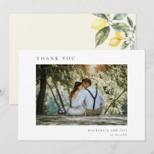 Lemon Citrus Einfaches Foto für Hochzeiten Dankeskarte
