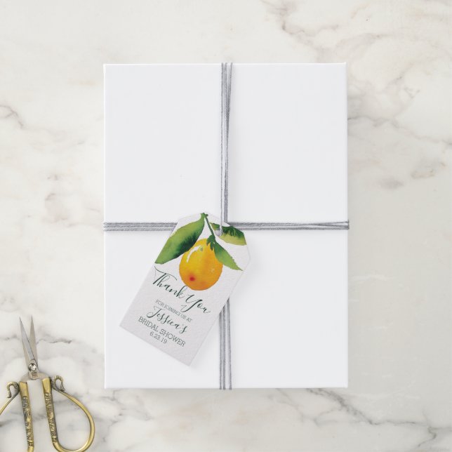 Lemon Citrus Favor Tags Geschenkanhänger (Mit Garn)